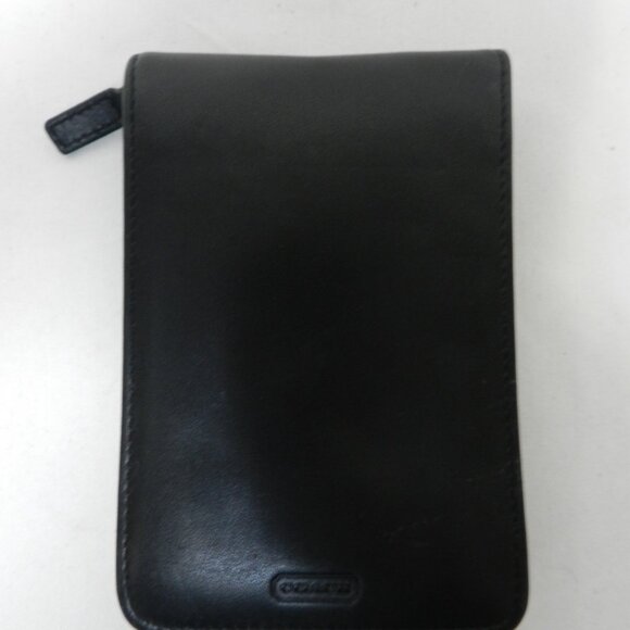 Coach Vintage Leather zip around palm pilot wallet case black w/ Logo  4" x 5.5" - Picture 5 of 12